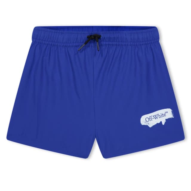Off White Kids Paint Graphic Swim Shorts Blue Wht 4501 male 6Y