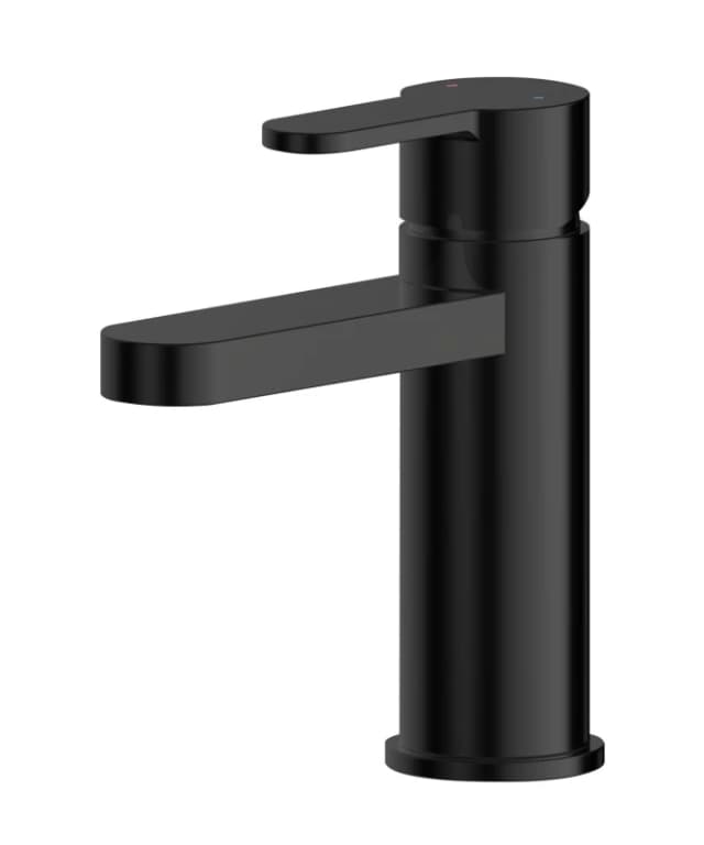 Balterley Round Mono Basin Mixer Tap Push Button Waste Matt Black Black
