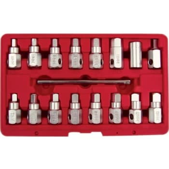 Oil Drain Plug Key Set 3/8' Square Drive (17-Pce) - Kennedy