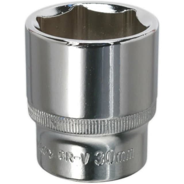 Loops 30mm Forged Steel Drive Socket - 1/2" Square Drive - Polished Chrome Vanadium Metallics