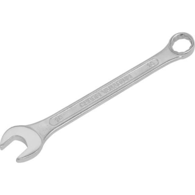 Loops 16mm Combination Spanner - Fully Polished Heads - Chrome Vanadium Steel Metallics