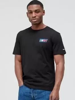 Tommy Jeans Classic Graphic Signature T-Shirt - Black, Size 2XL, Men