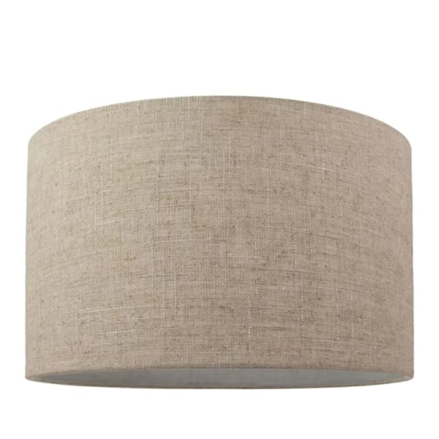 Happy Homewares Oatmeal Linen Drum Lamp Shade in Light Beige Size: 16" Light Beige Unisex 16"