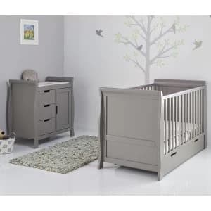 Obaby Stamford Classic Sleigh 2 Piece Room Set - Taupe Grey
