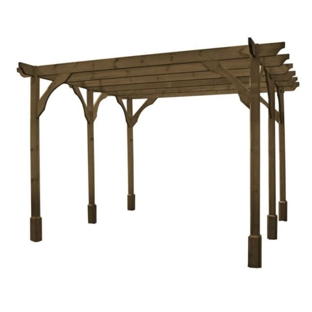 Rutland County Garden Furniture Premium Pergola 6 Posts - Wood - L180 X W600 X H270 Cm - Rustic Brown