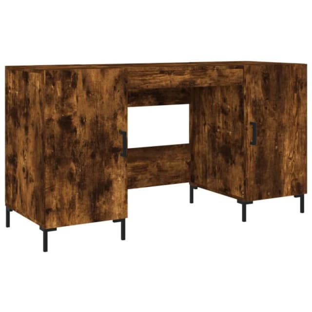 JINLEFU Jinlefu - Desk Smoked Oak 140x50x75cm Engineered Wood vidaXL JRVDZX-829553_DE