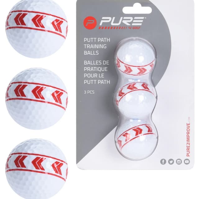 Pure2Improve Align Golf Ball (Set Of 3) White/Red unisex One Size