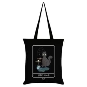 Spooky Cat The Star Tarot Tote Bag (One Size) (Black/White)