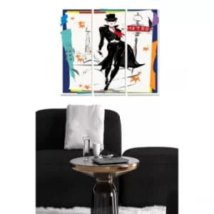 MDF5653843 Multicolor Decorative MDF Painting (3 Pieces)