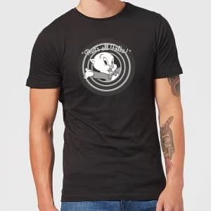 Looney Tunes That's All Folks Porky Pig Mens T-Shirt - Black - 3XL - Black