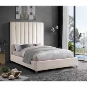 Alexo Bed Double Plush Velvet Cream