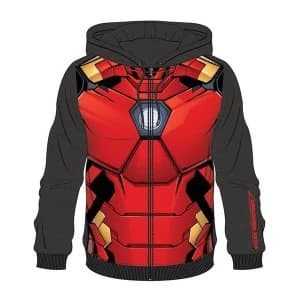 Iron Man - Sublimation Mens Large Full Length Zipper Hoodie - Multi-colour
