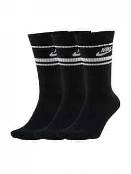 Nike Essential Crew Socks - Black, Size L, Men