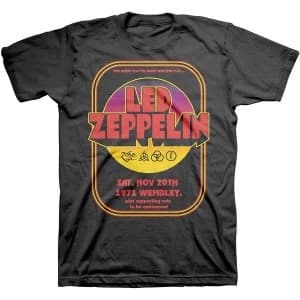 Led Zeppelin - 1971 Wembley Unisex Large T-Shirt - Black