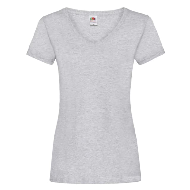 Fruit Of The Loom Heather V Neck Lady Fit T-Shirt Grey female