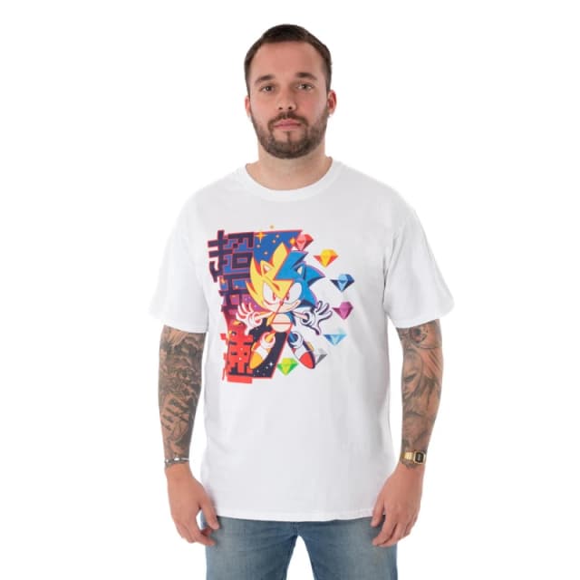 Sonic the Hedgehog Short Sleeved T-Shirt White male