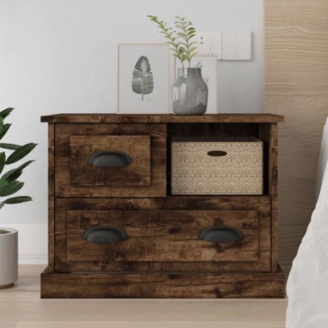 VIDAXL Bedside Cabinet Smoked Oak 60x39x45cm Vidaxl 8720845792558