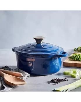 Tower Cast Iron 20cm Casserole Dish Blue