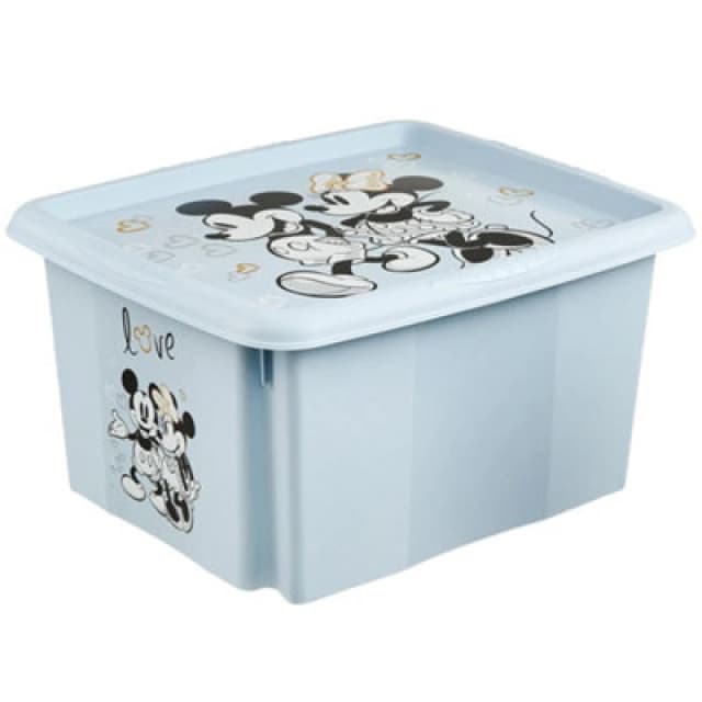 Keeeper Mickey Mouse Storage Box With Lid 24 Litre Cloudy Blue