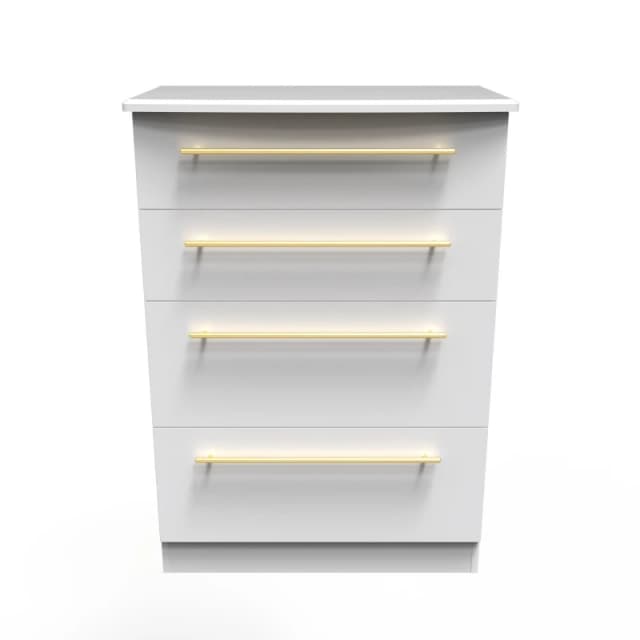Helmsley 4 Drawer Deep Chest In White Ash (Ready Assembled)