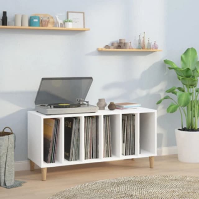 VIDAXL Record Cabinet White 100x38x48cm Engineered Wood Vidaxl 8720845878795