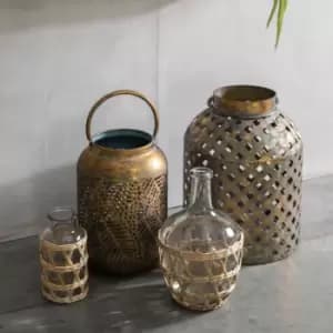 Gallery Interiors Agrippa Leafy Lantern Bronze