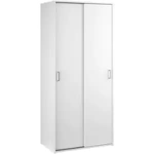 Space Wardrobe with 2 Sliding Doors in White