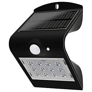 Solar Guardian PIR Wall Light Black IP65 1.5W 200LM 4000K
