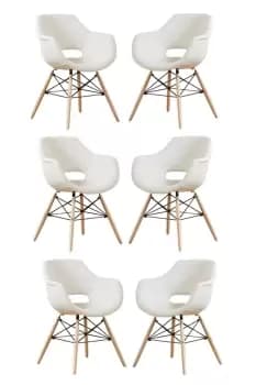 Olivia Eiffel Fabric Armchair Dining Tub Chair Set of 6