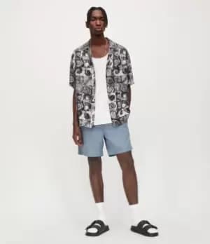 AllSaints Mens Warden Swim Shorts, Stormy Blue, Size: M