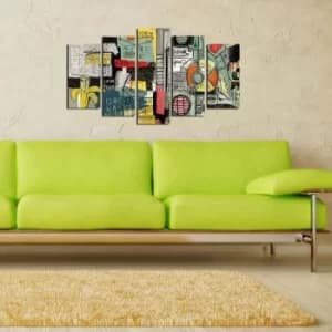 5ABSMDF-79 Multicolor Decorative MDF Painting (5 Pieces)