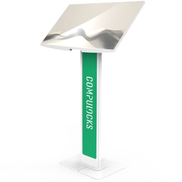 Compulocks Compulocks Brandable VESA Floor Stand for Screens Up to 32" - White 140WLBPW