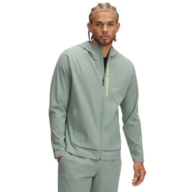 Under Armour Mens Outrun The Storm Water-Resistant Moisture-Wicking Performance Running Jacket Green male S