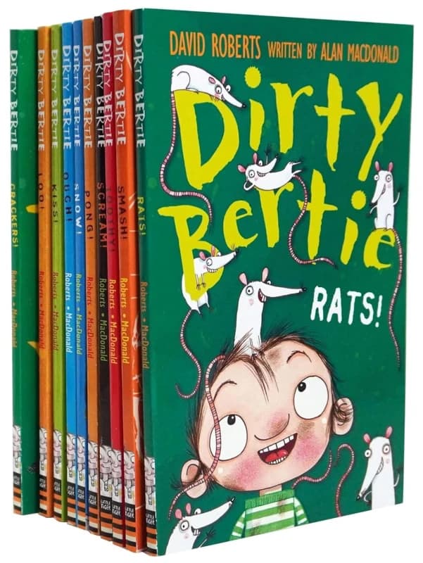 Dirty Bertie Series 2 David Roberts 10 Books Collection Set TOOTHY, RATS, SMASH, KISS David Roberts Books