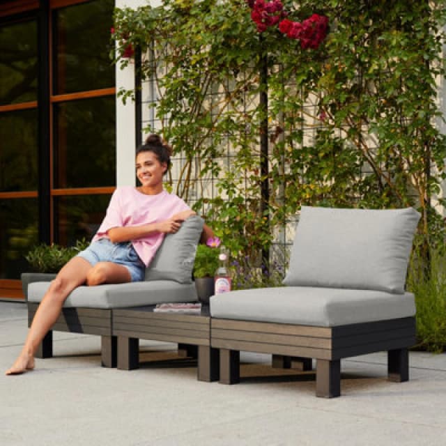 Keter Elements 2 Seats + table / FR Cushions, Grey 259240