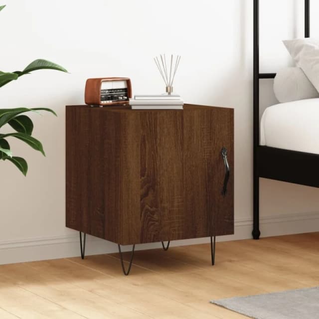 VIDAXL Bedside Cabinet Brown Oak 40x40x50cm Engineered Wood Vidaxl 8720845911416