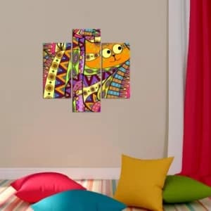 3MDF-088 Multicolor Decorative MDF Painting (3 Pieces)