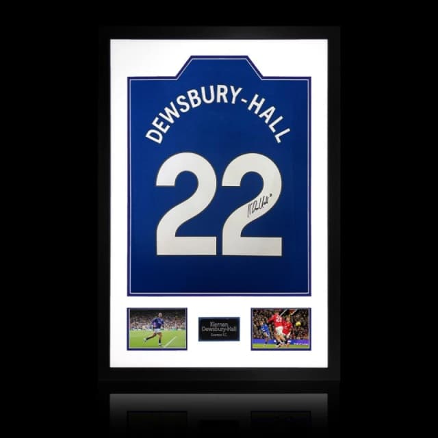 The Fan Cave Kiernan Dewsbury-Hall Signed Everton Shirt Frame Blue unisex 850x600mm