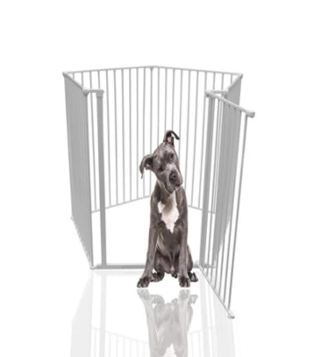 Bettacare Extra Tall Pet Pen, Pentagon, White, 105Cm High, 5 Panels, 1X72Cm Door Panel And 4X72Cm Side Panels, Dog Pen For Pets