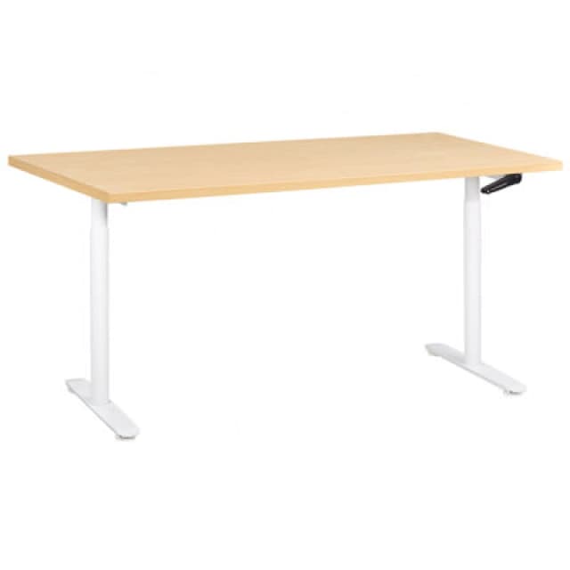 Beliani Manual Adjustable Standing Desk Destinas Light Brown/ White 160 Cm 72 Cm