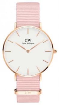 Daniel Wellington Petite 36 Rosewater Pink Fabric Strap Watch