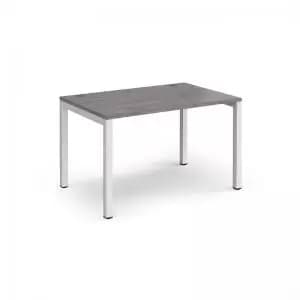 Connex single desk 1200mm x 800mm - white frame and grey oak top