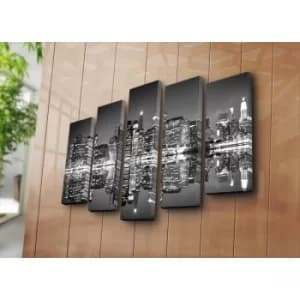 5PAT-34 Multicolor Decorative Canvas Painting (5 Pieces)