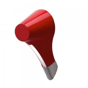 Wall Lamp 1 Light E27, Gloss Red, White Acrylic, Polished Chrome