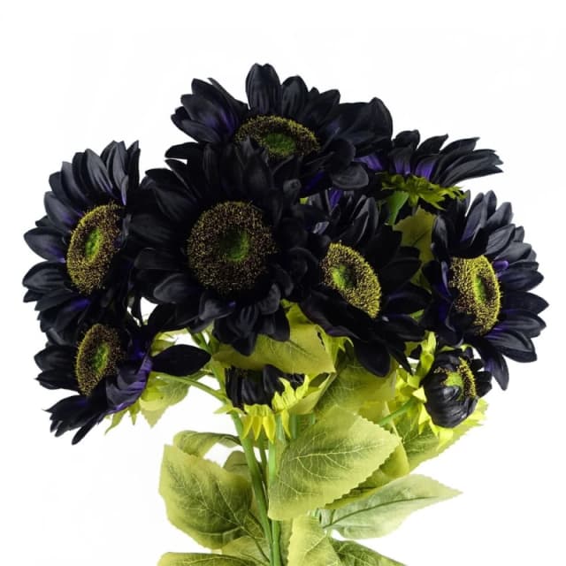 Leaf Pack of 6 x 88cm Purple Artificial Sunflower - 3 heads Purple unisex