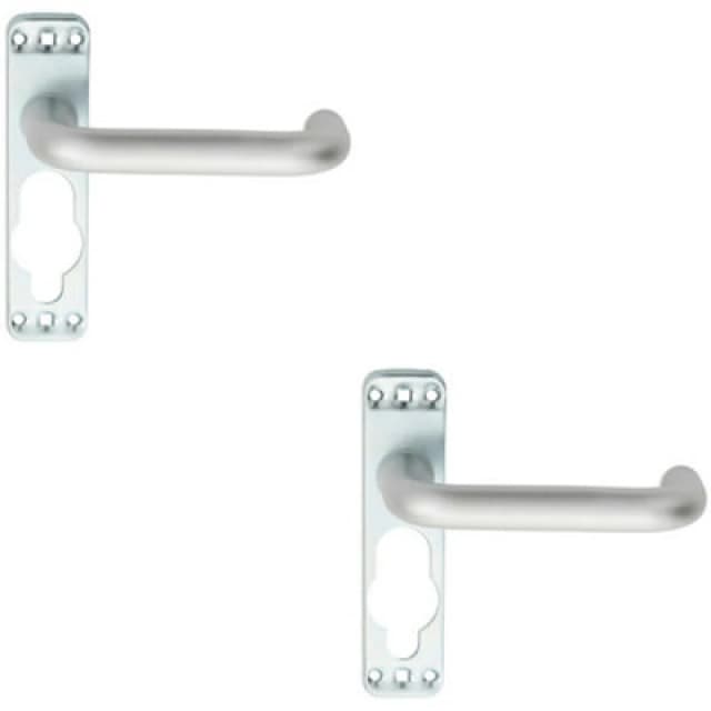 Loops 2x PAIR Safety Lever on Inner Backplate 152mm Door Handle Satin Aluminium Multi