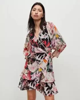 AllSaints Ari Leondra Mini Wrap Dress