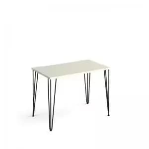 Tikal straight desk 1000mm x 600mm with hairpin legs - Black legs and