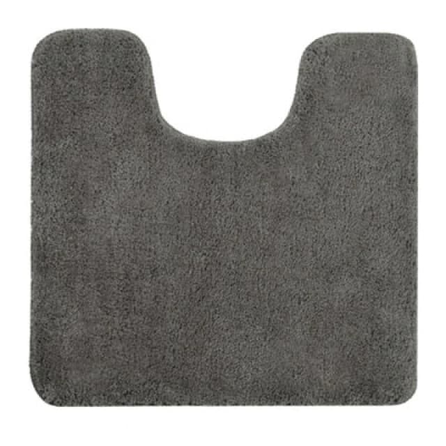 Allure Bath Fashions Luxury Microfibre Pedestal Toilet Mat Non-Slip - Charcoal Grey