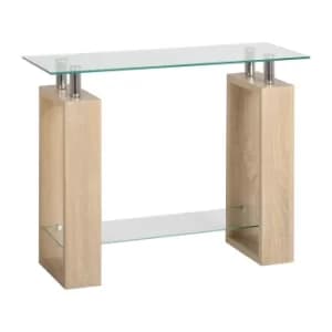 Milan Glass Console Table Natural